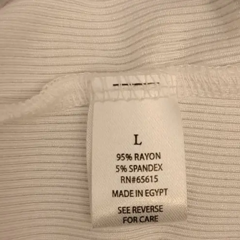 Splash Womens Cap Sleeve Scoop Neck Basic Stretch Tee shirt White Sz L