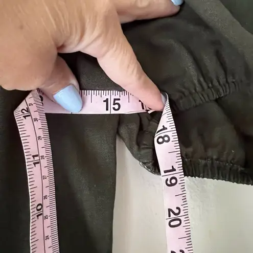 AUDREY PARKS + FRANCESCAS Maisie Puff Sleeve Jumpsuit Women's SIZE MEDIUM linen Green