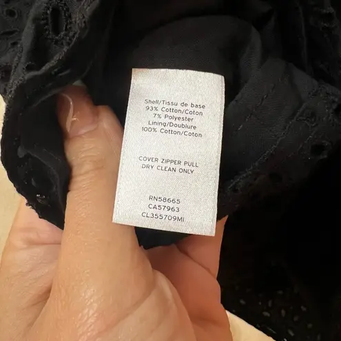 Classiques Entier Black Womens 6 Sleeveless Dress Eyelet Elastic Lace Waistband