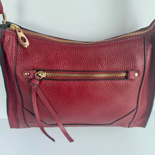 Kattee Cowhide Leather Crossbody Bag Burgundy Pebbled Shoulder Purse NWOT Red