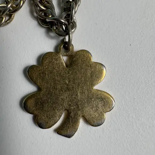 Vintage Avon Gold Tone Four Leaf Clover Charm Bracelet Lucky Chain Retro Jewelry