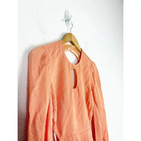 The Wolf Gang Levisa Key Hole Mini Dress Size Small Orange Coral Cocktail Fairy