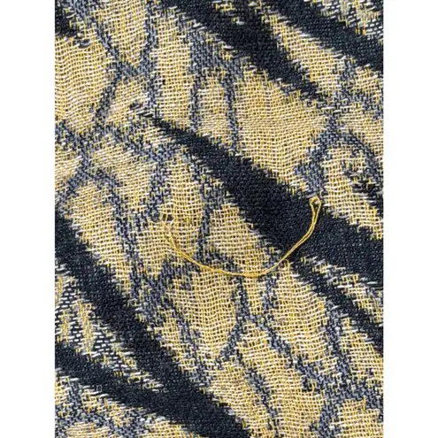 Pashmina Silk Blend Fringe Gold Black Scarf Winter Classic Timeless Elegant