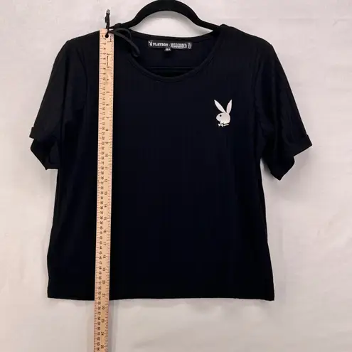 Playboy Missguided Shirt 6 Streetwear Cropped Logo Spellout Statement Y2k Black
