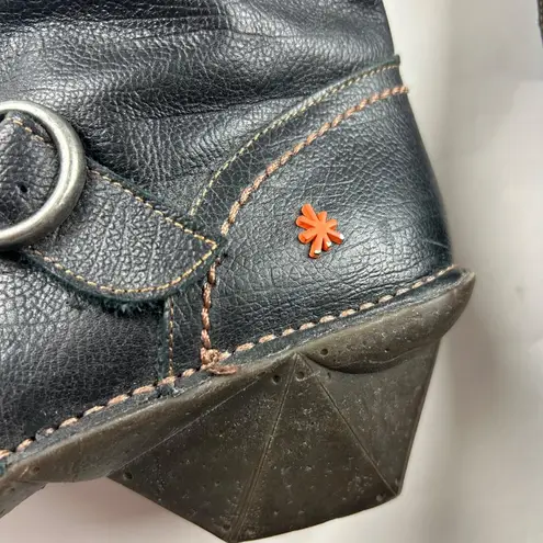 The Art Company Black Pebble Leather Oteiza 619 Knee High Wedge Boots 41 Size 10