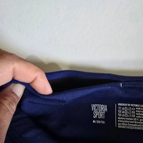 Victoria Sport Knockout Navy Blue Mesh Leggings Activewear M