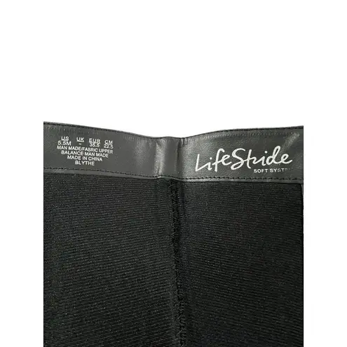 Life Stride NEW Black Faux Leather Low Heel Riding Boots Size 5.5