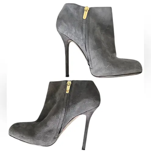 Sergio Rossi Elegant Gray Heeled Boots