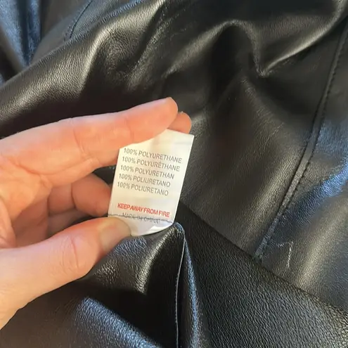 Glamorous Floral Butterfly Embroidery Studded Black Faux Leather Moto Jacket