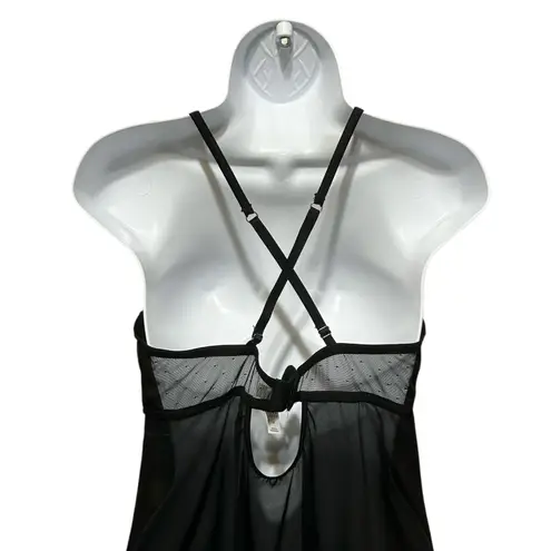 Auden Women Babydoll Lace Lingerie Slip XL Black Sheer Romantic Goth Boudoir