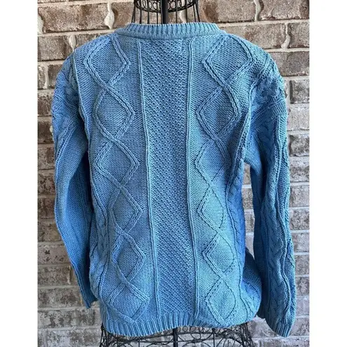 Nuggets Cable Knit Sweater Medium Vintage Powder Blue Upper Front Button… Size undefined