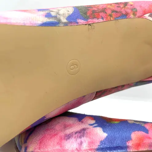 Liliana Pink Blue Jane Floral Closed Pointed Toe Heel Stiletto Size 9
