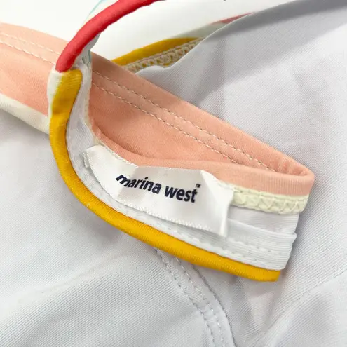 Marina West One Piece Swimsuit Womens Medium Rainbow Multi Stripe Beachy Summer