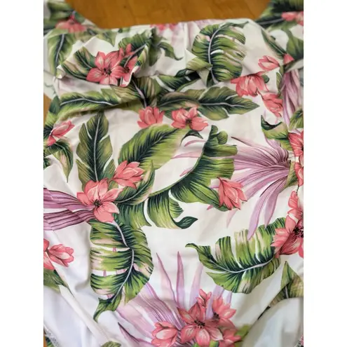 Kona Sol Swim Women's Off Shoulder Flounce High Coverage One Piece Swimsuit L