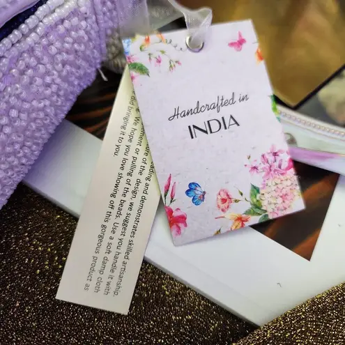 Viral Made In India Cherry Beaded Bag Blue