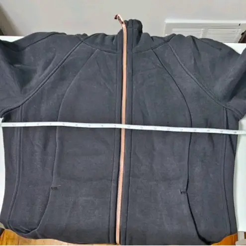 Lululemon  Scuba Full-Zip Hoodie - Black / Rose Gold - Women's Size 8 - LW3JGYS