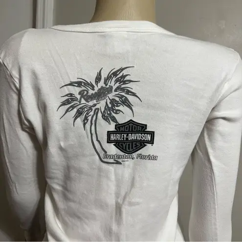 Vintage Harley Davidson Women’s Biker Long Sleeve Tee Project Crop USA Sz L*