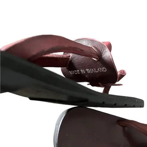 J.P. & Mattie Leather Handmade Thong Sandals Brown Size 7