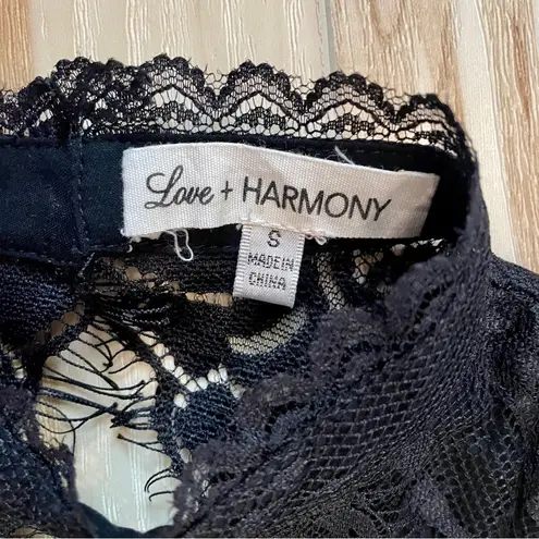 Love + Harmony Black Lace Mini Button Back Dress Size Small