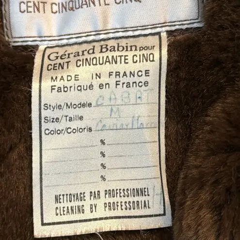 Vintage 80s Gerard Babin Paris Chocolate Brown Leather Faux Fur Lined Maxi Coat Size M
