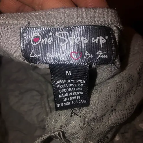 One Step Up Gray lace cami thumbnail 4