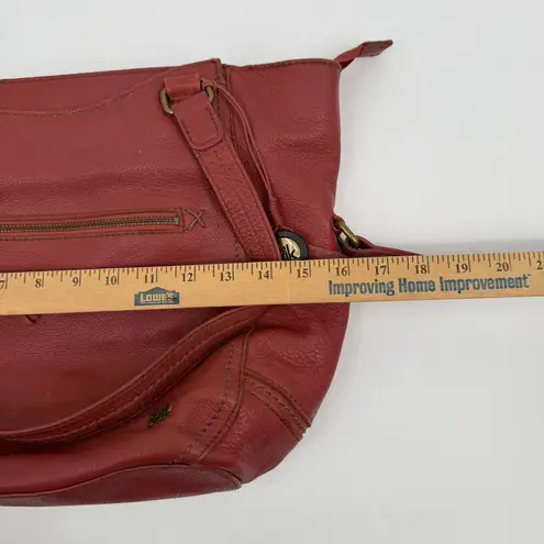 The Sak Red Leather Shoulder Handbag Purse Boho Hippie