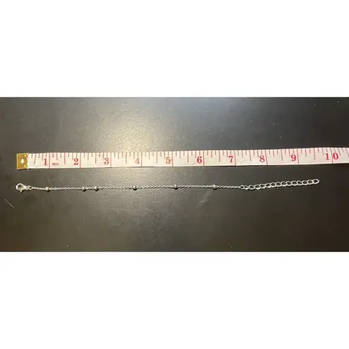 Silver Tone Adjustable Ankle Bracelet with bead balls 9.5 inches Anklet