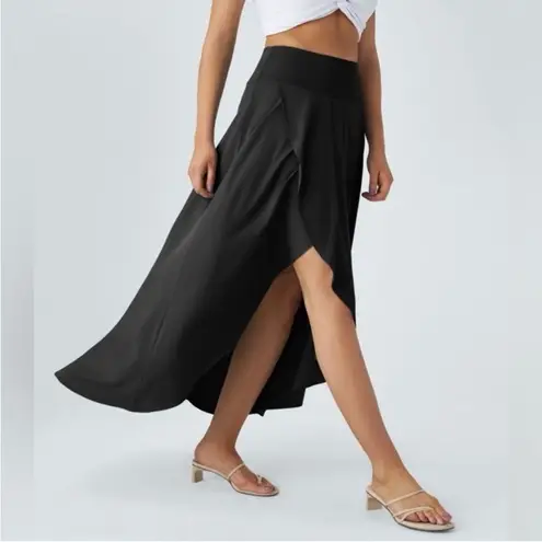 Halara NEW Breezeful High Waisted High Low Ruffle 2-in-1 Flowy Maxi Skirt Large