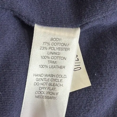 Vineyard Vines  Women's Quilted Knit Jacket Suede Leather Trim Blue Size M