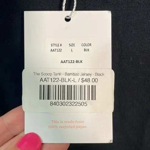 ANDIE The Scoop Tank Black Bamboo Jersey size L NWT