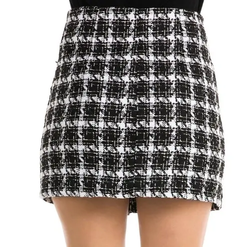 Jealous Tomato tweed checkered skirt