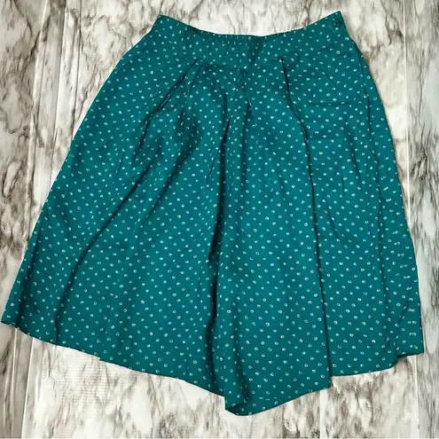 Leslie Fay Vintage 80s Teal Culottes Wide Leg Shorts Women’s Sz 12 Working Girl Lightweight