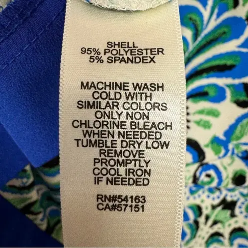 Eliza J Blue Paisley Sheath Dress Womens 4 Mini 3/4 Sleeve Preppy Office Work