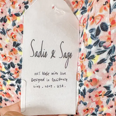 NEW Sadie & Sage Women’s Pink Floral Ruffle Romper, NEW with Tags, Size Medium