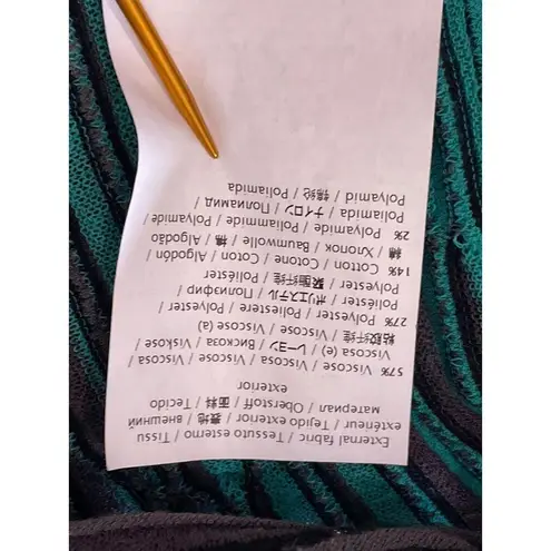 Missoni Black Gray Green Crew Neck Sleeveless Striped Knit Top Size 6