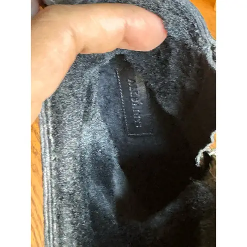 Allsaints Black Moto Shearling Fur Lined Boots Block Heels Chunky size 36 (US6)