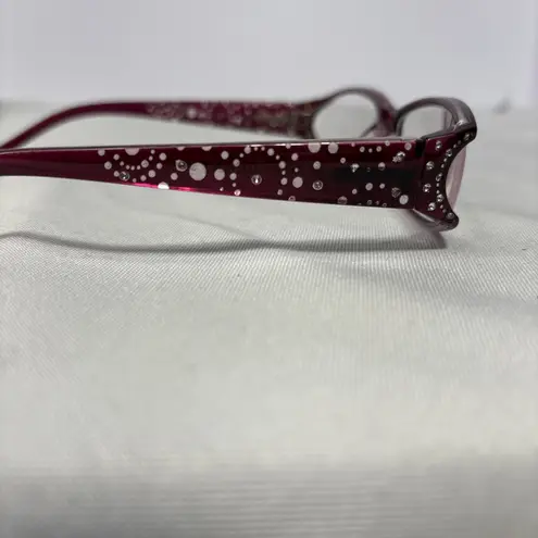 Foster Grant Reading Glasses +150 Red Glitter Polka Dot Frame Stylish Readers