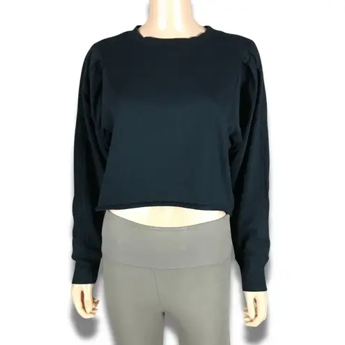 CIRCUS NY Blouson Sleeve Terry Black Sweatshirt NWT MEDIUM