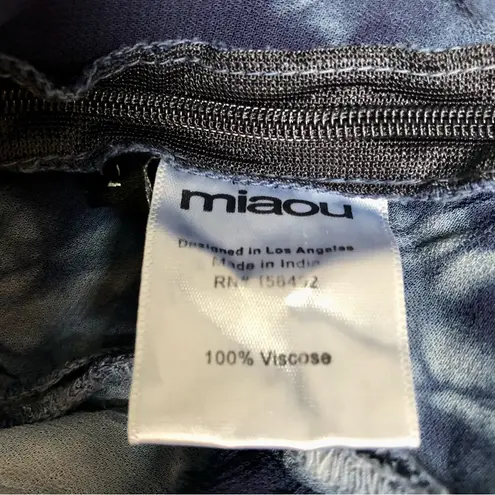 Miaou Tie Dye Blue & White Madeline Crop Top Boned Bodice Corset Bustier sz L Size L