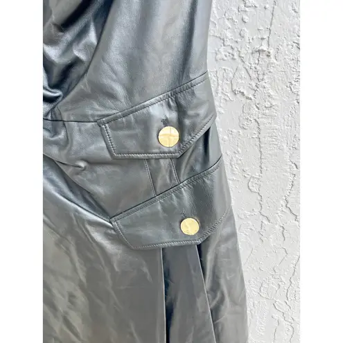 Proenza Schouler NWT Leather One Shoulder Mini Dress Black Women's US 6