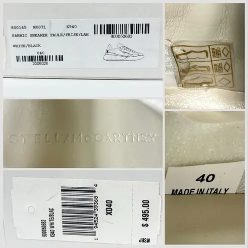 Stella McCartney Loop Runner Sneakers White Black EU 40 US 10 NEW