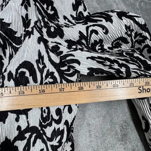 Jackie Jon Blazer Womens 12 Black White Baroque Pleated Jacket Elegant Evening