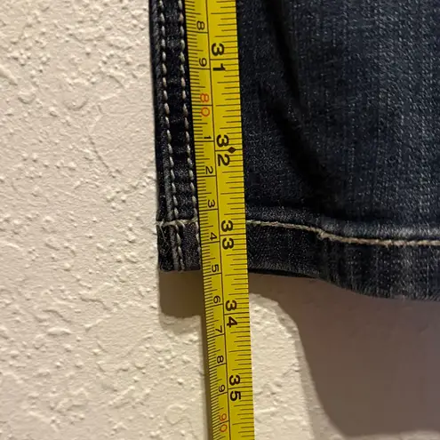 L.A. Idol Dark Blue Bootcut Jeans Embellished Flap Pockets Faux Jewel Women’s 11 Size 33