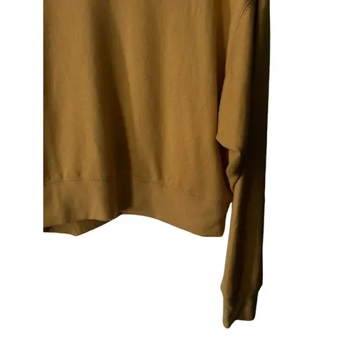 Double Zero  Mustard Yellow Crew Neck Cropped Jersey Knit Sweater Top Large NEW