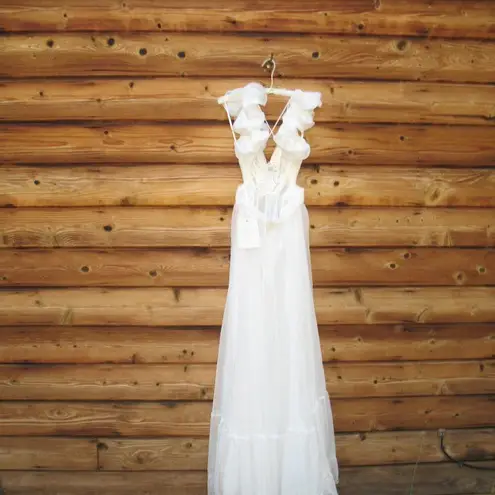 Mac Duggal 67911 Ruffled Tiered Cut Out Chiffon Gown Dress White 6