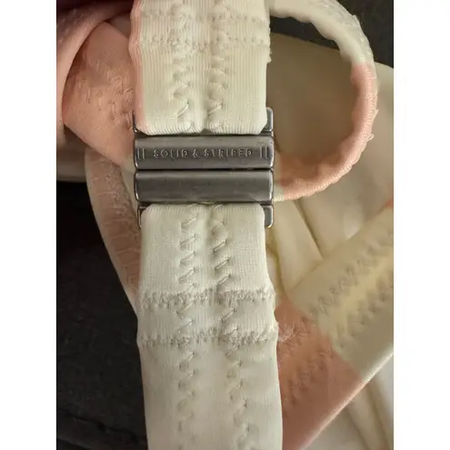 Solid & Striped Pink/White Striped Twist Front 2 Piece Swim Bikini Set Medium