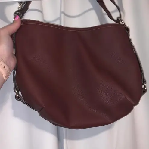 Rosetti maroon leather crossbody shoulder bag