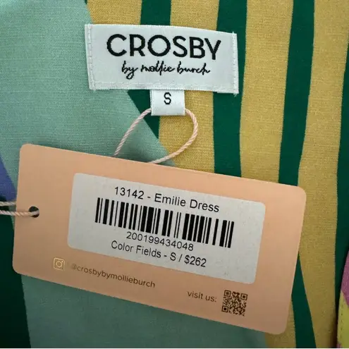 CROSBY by Mollie Burch Emilie Dress Fields Tie Front Cutout Colorful Dress NWT S