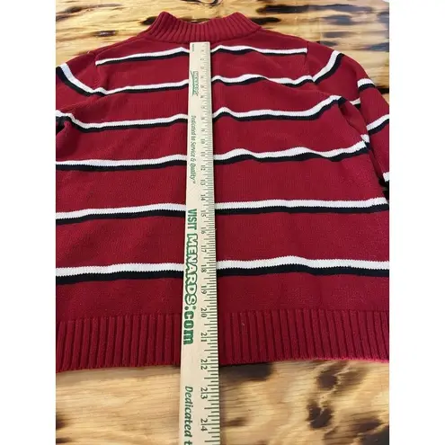 American Living Women Red Pullover Sweater Cotton 1/4 Zip Long Sleeve Size Large