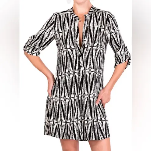 Everyday Ritual Claudine Tunic Maldives Stripe Size Medium Black